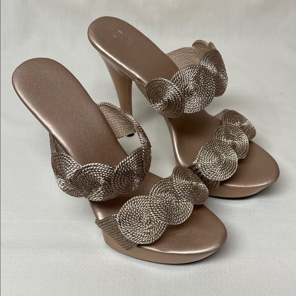 Elegant Bronze High Heel Sandals